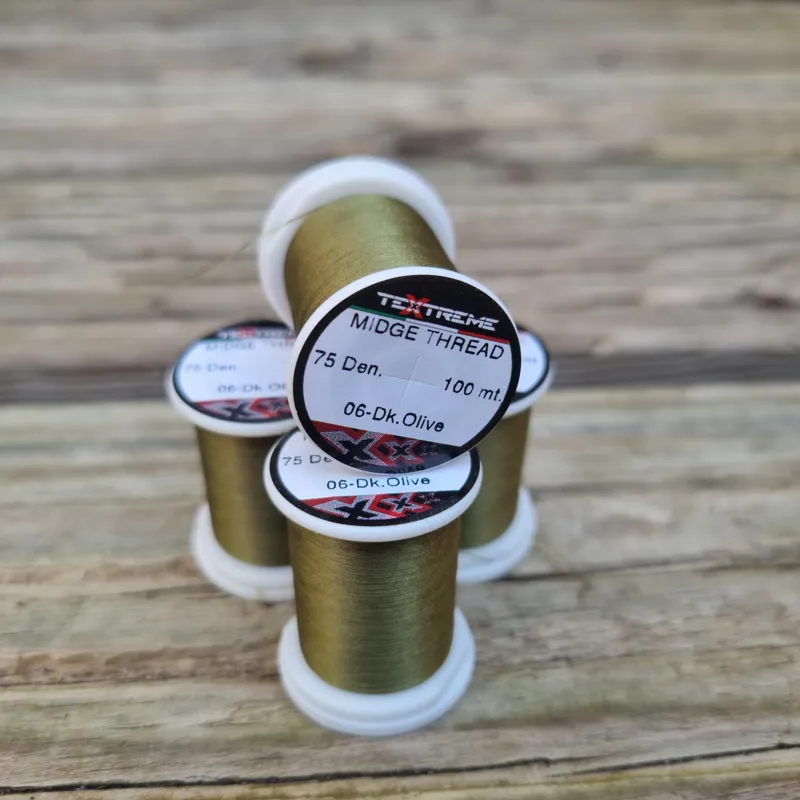 TEXTREME Midge Tying Thread 75dn in 06-Dark Olive-2